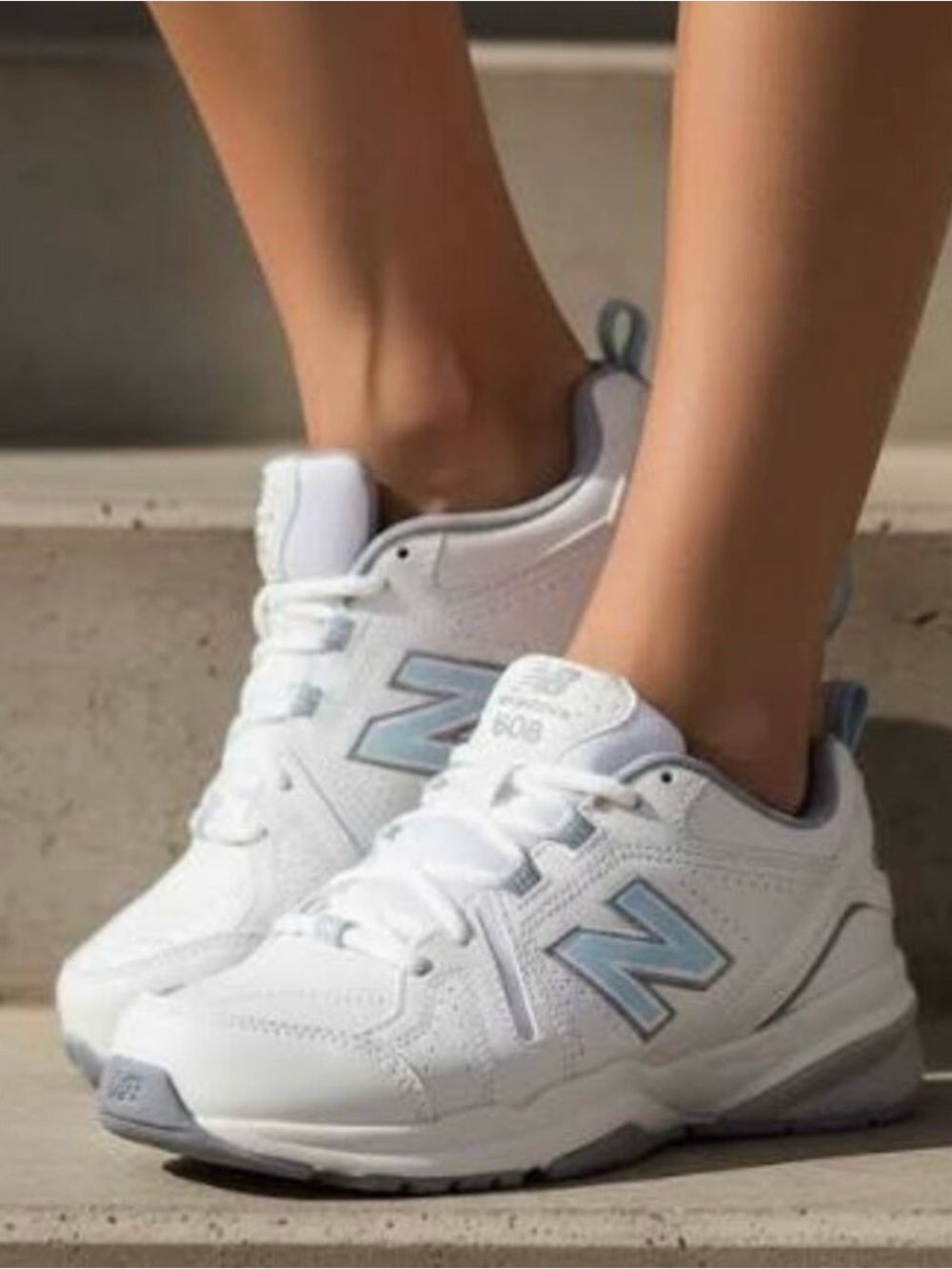 New Balance WX608v5 Sneakers White and Light Blue